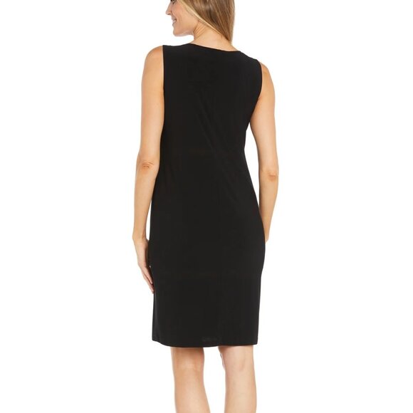 R & M Richards Women's 2-Pc. Jacket & Necklace Dress Set Black/Grey Size 8P - Picture 4 of 5